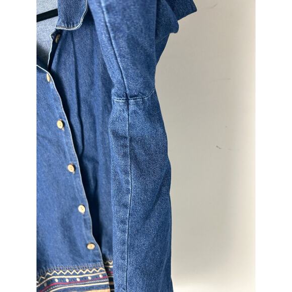 Mountain Lake Women’s Embroidered Denim Shirt Jacket Pattern Sz 2X Cottage Artsy - Picture 7 of 14